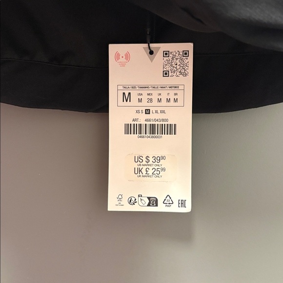 Zara black crop top ruffle Black Blouse - Picture 5 of 6